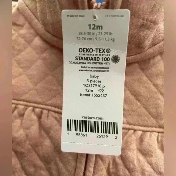 Carters 3 piece set and JS dress, 12 months - Picture 2 of 3